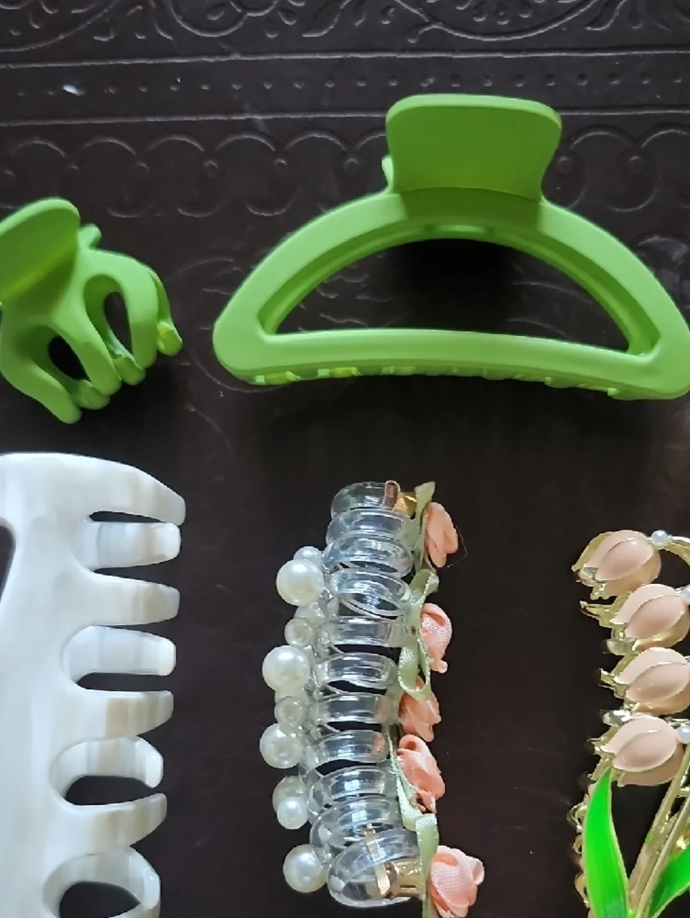 Green Hair Clip Set — Cute Everyday Hair Accessories - Picture 5 of 6